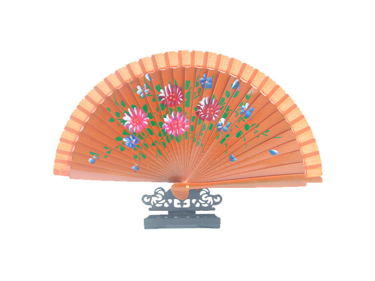 Spain Double Sided Orange Quad Print Hand Fan