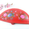 Spain Double Sided Red Triple Print Hand Fan2