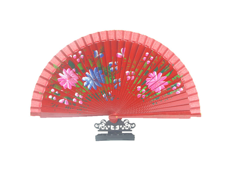 Spain Double Sided Red Triple Print Hand Fan3