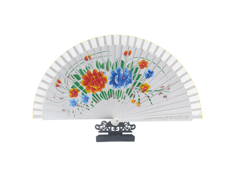 Spain Double Sided White Two Print Hand Fan
