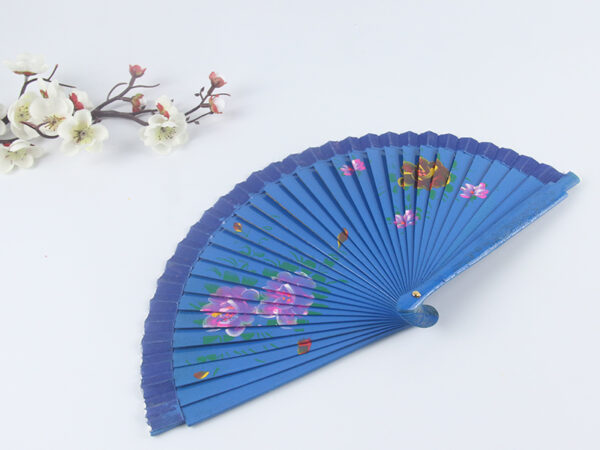 Spanish Double Sided Blue Three Print Hand Fan