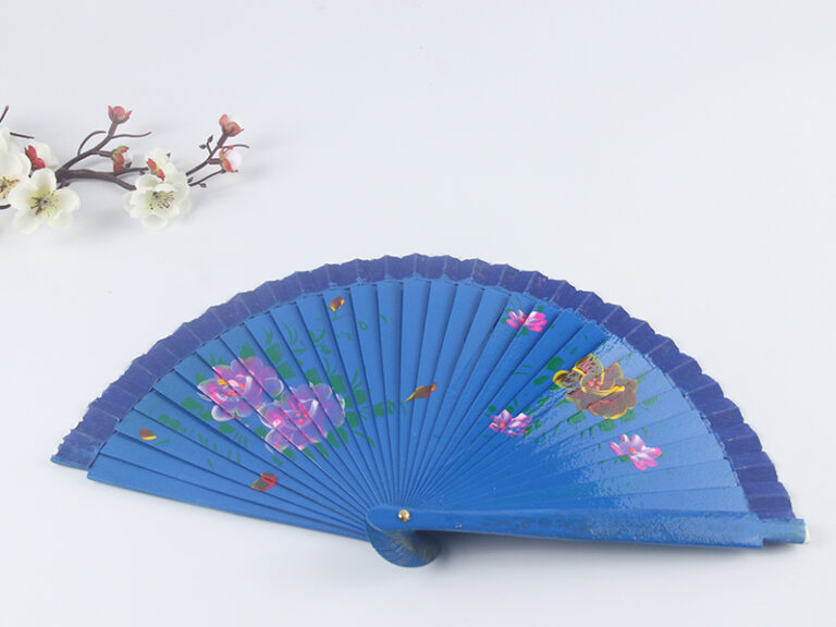 Spanish Double Sided Blue Three Print Hand Fan3