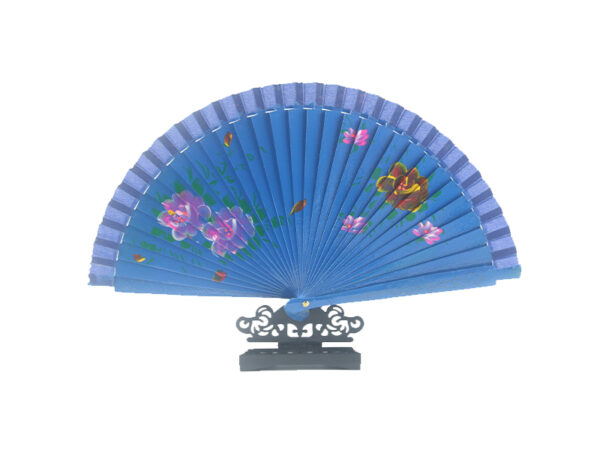 Spanish Double Sided Blue Three Print Hand Fan3