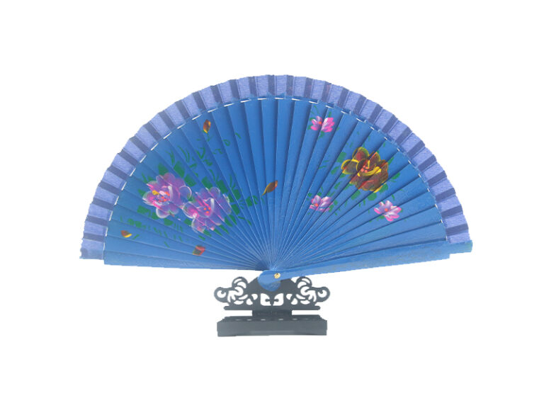 Spanish Double Sided Blue Three Print Hand Fan3
