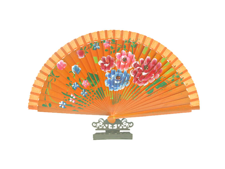 Spanish Double Sided Orange Four Print Hand Fan
