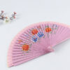 Spanish Double Sided Pink Five Piece Printed Hand Fan2