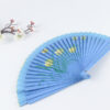 Spain Double Sided Light Blue Six Print Hand Fan