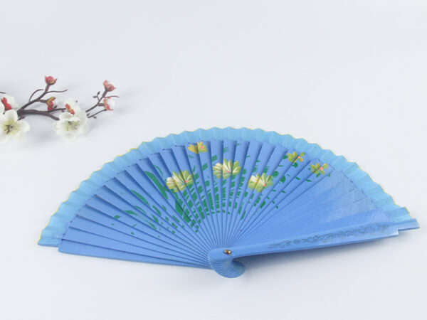 Spain Double Sided Light Blue Six Print Hand Fan2