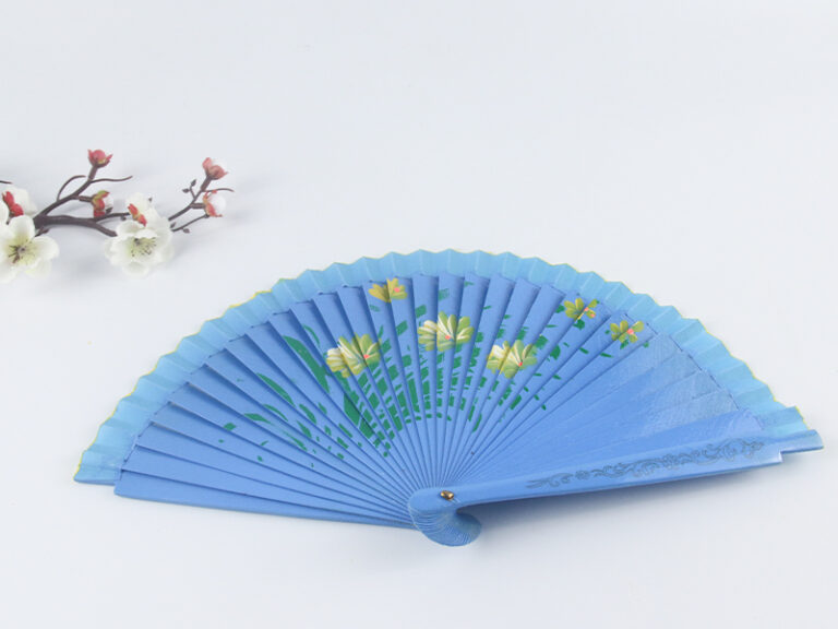 Spain Double Sided Light Blue Six Print Hand Fan3