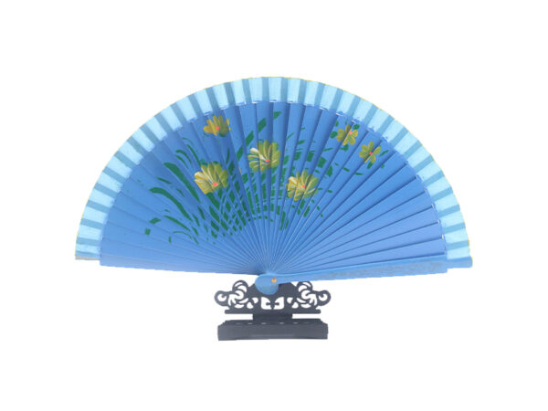 Spain Double Sided Light Blue Six Print Hand Fan3