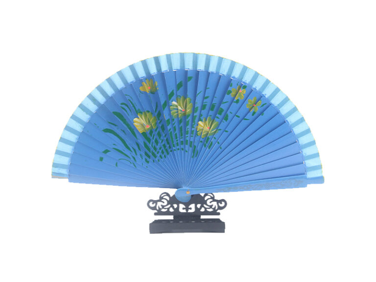 Spain Double Sided Light Blue Six Print Hand Fan3