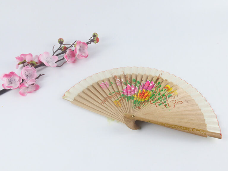 Spain Double Sided Light Brown Triple Print Hand Fan3