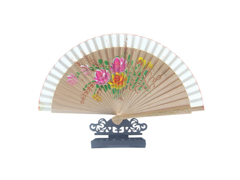 Spain Double Sided Light Brown Triple Print Hand Fan3