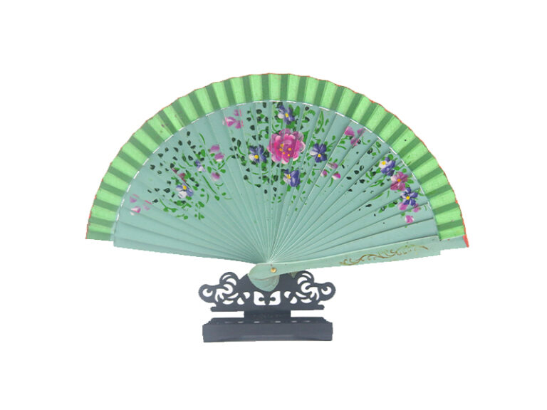 Spain Double Sided Light Green One Print Hand Fan