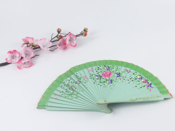 Spain Double Sided Light Green One Print Hand Fan2