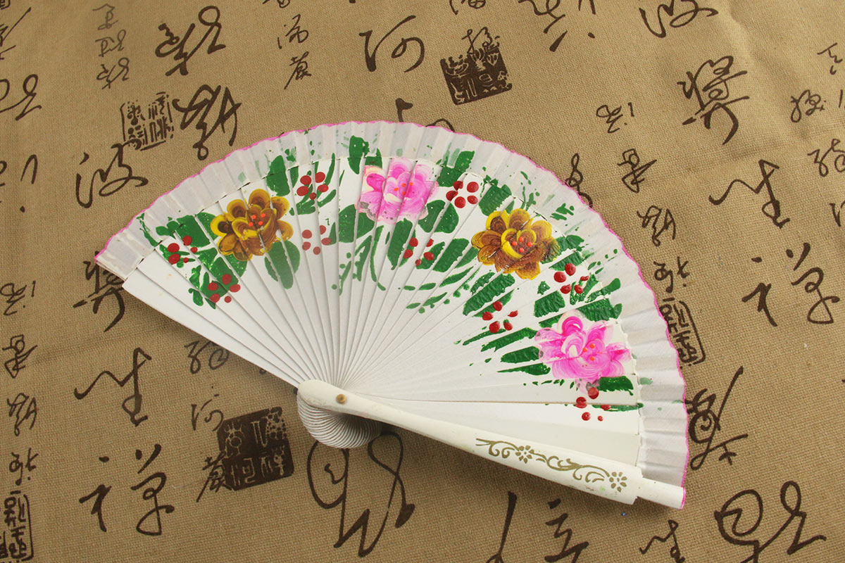 Spain Double Sided Multicolor Rosa Multiflora Hand Fan (4)