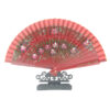 Spain Double Sided Red Peach Blossom Hand Fan