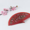 Spain Double Sided Red Peach Blossom Hand Fan2