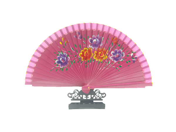 Spain Double Sided Rose Red Five Print Hand Fan