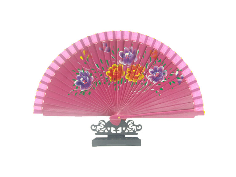 Spain Double Sided Rose Red Five Print Hand Fan