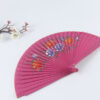 Spain Double Sided Rose Red Five Print Hand Fan3