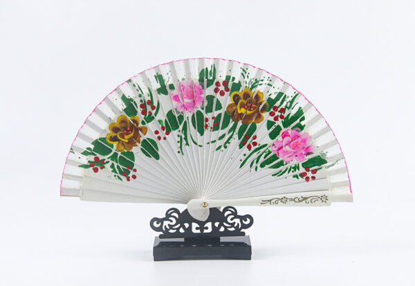 Spain Double Sided White Quad Print Hand Fan