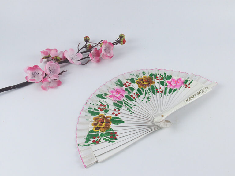 Spain Double Sided White Quad Print Hand Fan