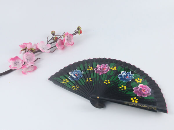 Spanish Double Sided Black Quad Print Hand Fan2