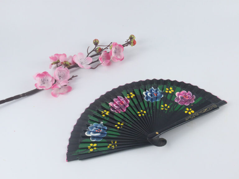 Spanish Double Sided Black Quad Print Hand Fan