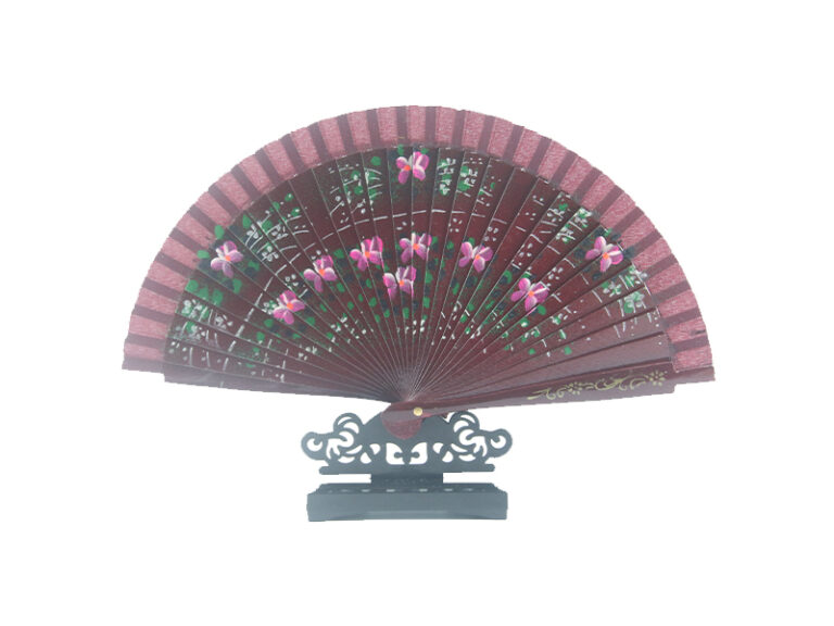 Spanish Double Sided Brown Peach Blossom Hand Fan