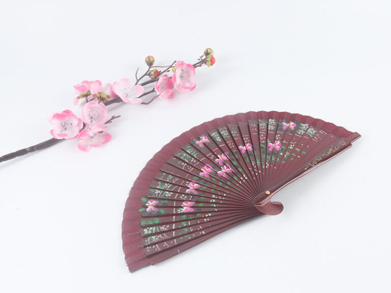 Spanish Double Sided Brown Peach Blossom Hand Fan