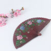Spanish Double Sided Brown, Red And Blue Quad Print Hand Fan3