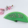Spanish Double Sided Dark Green Peach Blossom Hand Fan2