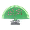 Spanish Double Sided Dark Green Peach Blossom Hand Fan3