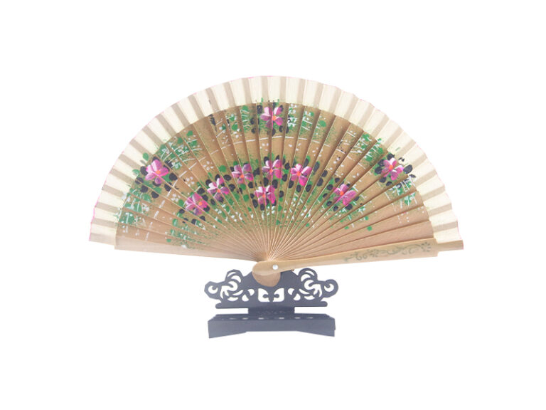 Spanish Reversible Dark Brown Small Flower Hand Fan