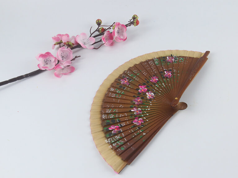 Spanish Reversible Dark Brown Small Flower Hand Fan